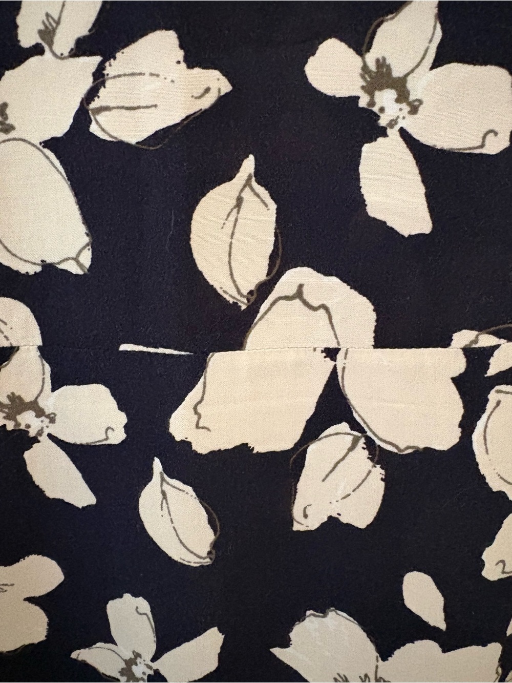 J. Jill Navy and White Floral V-Neck Dress - Picture 8 of 11